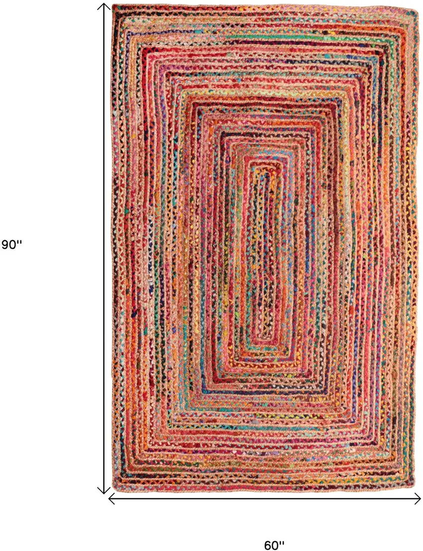 Tan Geometric Hand Braided Area Rug Photo 6