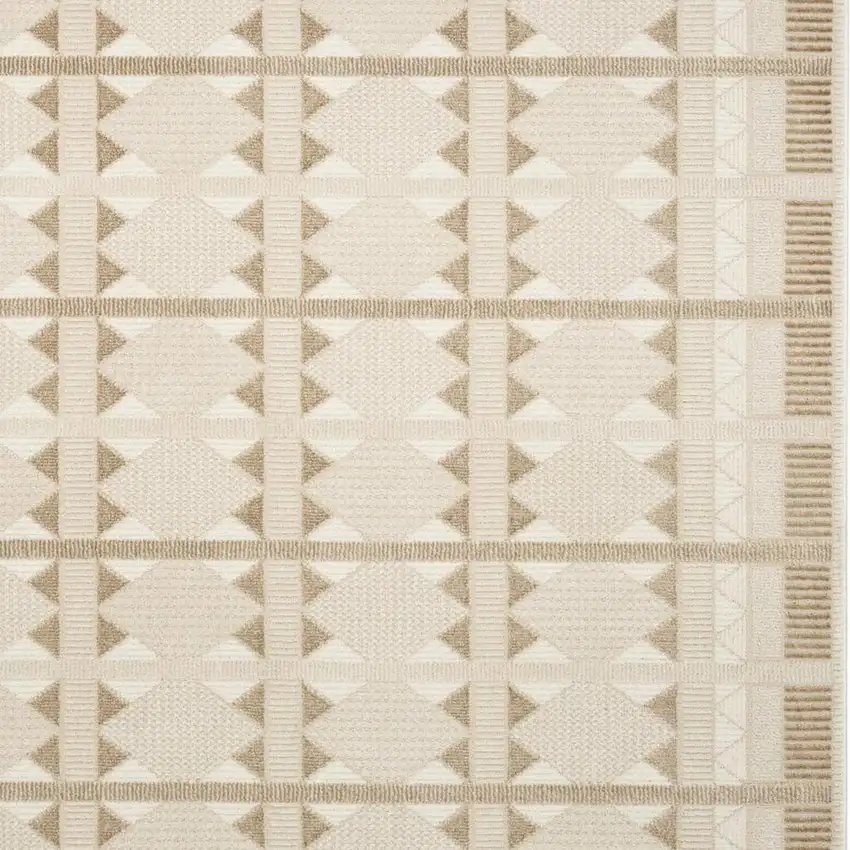 Tan Geometric Power Loom Area Rug Photo 3