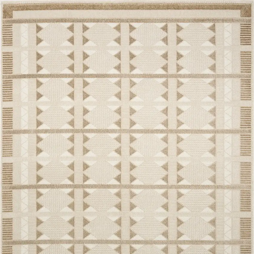 Tan Geometric Power Loom Area Rug Photo 8