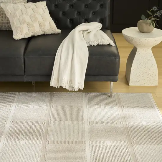 Tan Geometric Power Loom Area Rug Photo 5