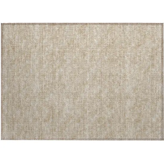Tan Geometric Washable Non Skid Indoor Outdoor Area Rug Photo 2