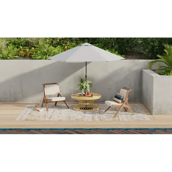 Tan Gray And Ivory Geometric Hand Woven Stain Resistant Area Rug With Fringe Photo 6