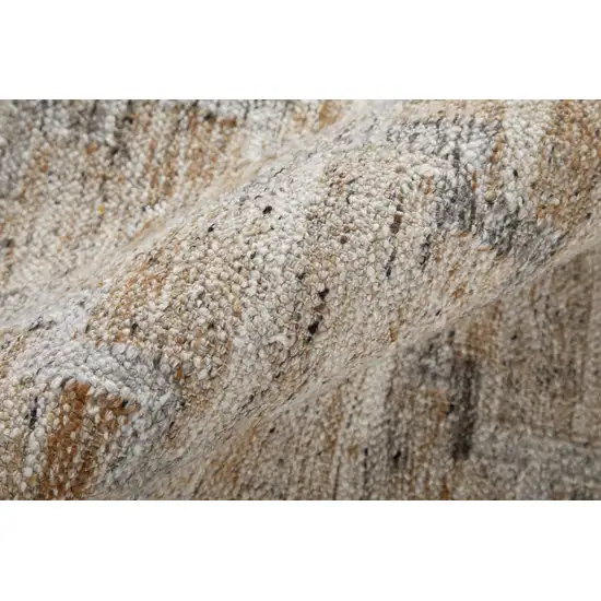 Tan Gray And Ivory Geometric Hand Woven Stain Resistant Area Rug With Fringe Photo 8