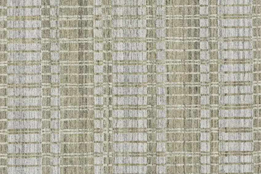 Tan Gray And Silver Striped Hand Woven Area Rug Photo 8