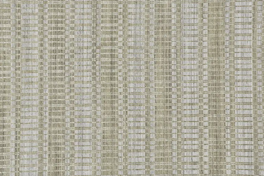 Tan Gray And Silver Striped Hand Woven Area Rug Photo 9