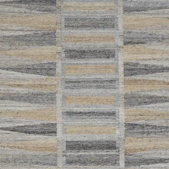 4' X 6' Gray Black And Brown Geometric Hand Woven Area Rug With Fringe Photo 2