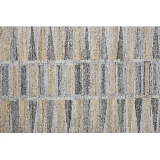 Gray Black And Brown Geometric Hand Woven Area Rug With Fringe Photo 7