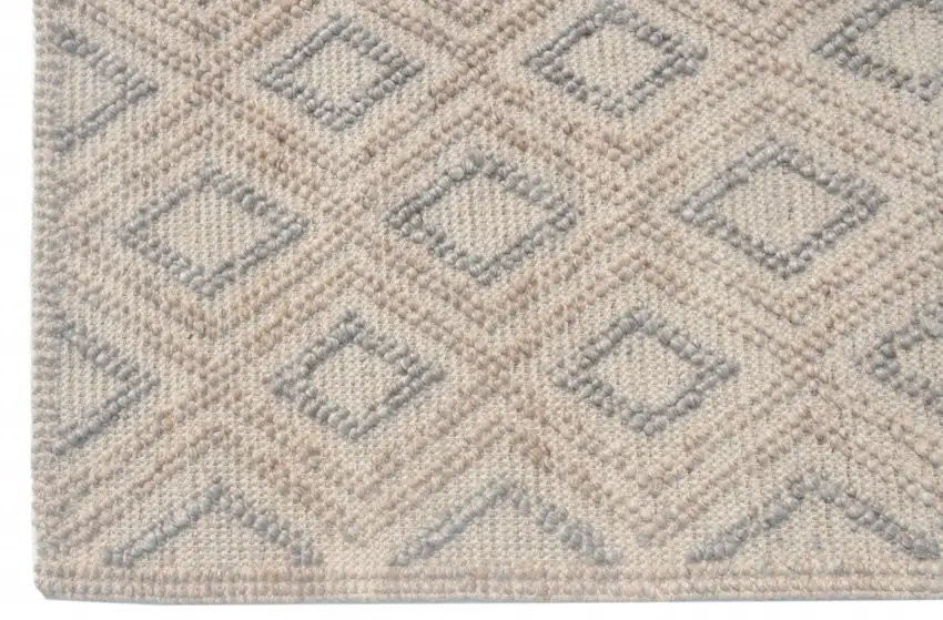 Tan Gray Diamond Lattice Modern Area Rug Photo 2