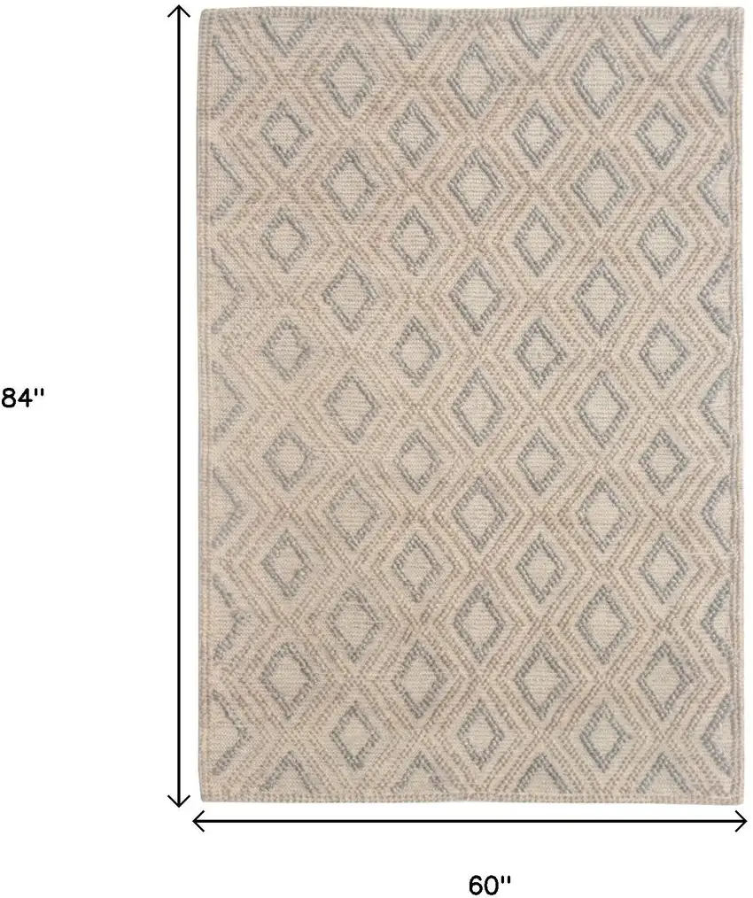 Natural Geometric Handmade Area Rug Photo 8