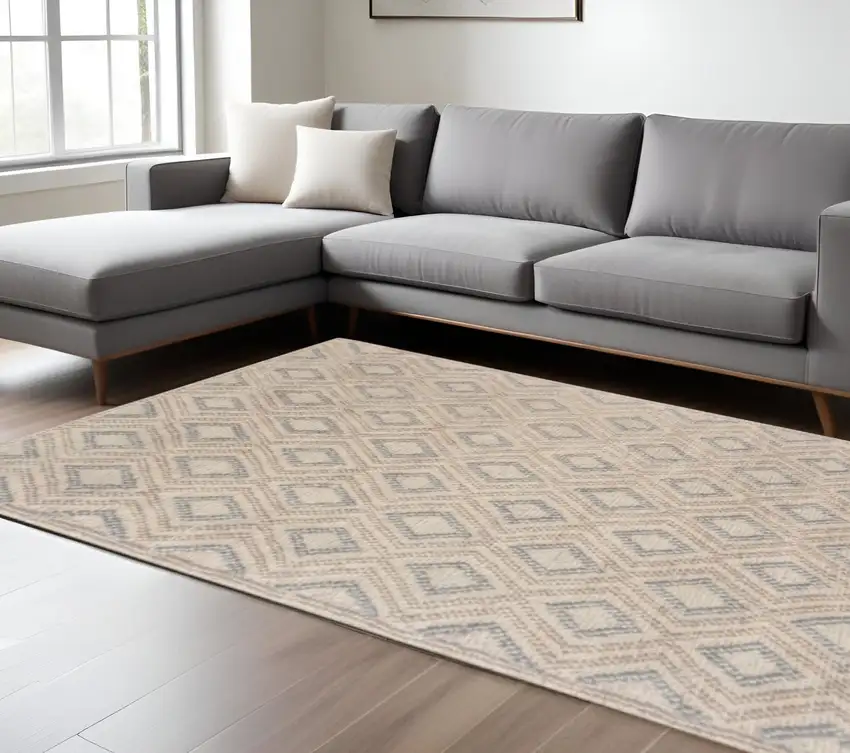 Natural Geometric Handmade Area Rug Photo 2