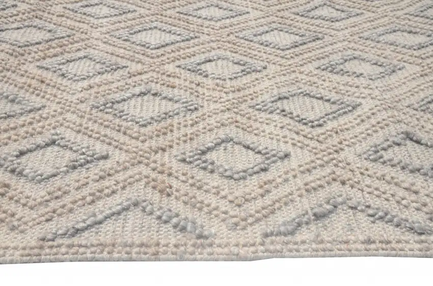 Tan Gray Diamond Lattice Modern Area Rug Photo 4