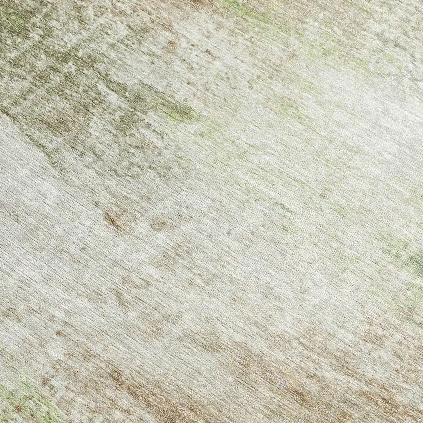 Tan Green And Beige Abstract Washable Indoor Outdoor Area Rug Photo 2