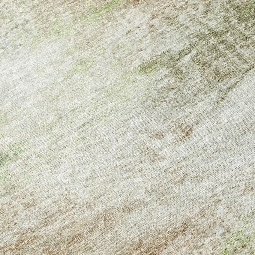 Tan Green And Beige Abstract Washable Indoor Outdoor Area Rug Photo 1