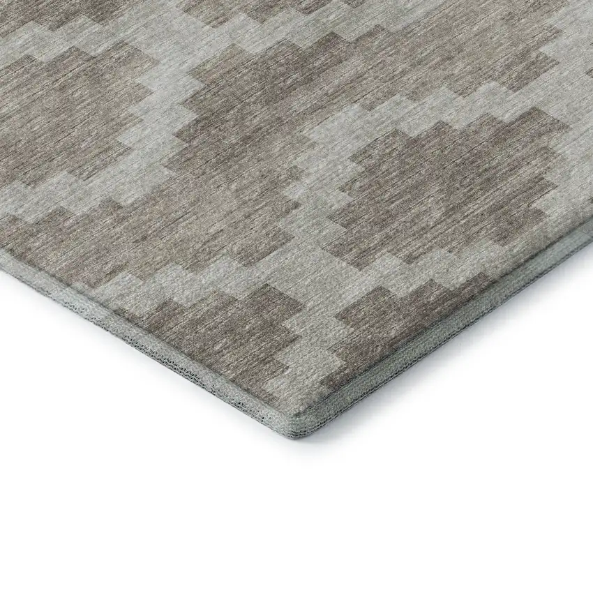 Tan Ivory And Beige Tribal Washable Area Rug With UV Protection Photo 7