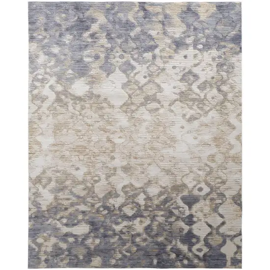Ivory Tan And Blue Abstract Distressed Area Rug Photo 2