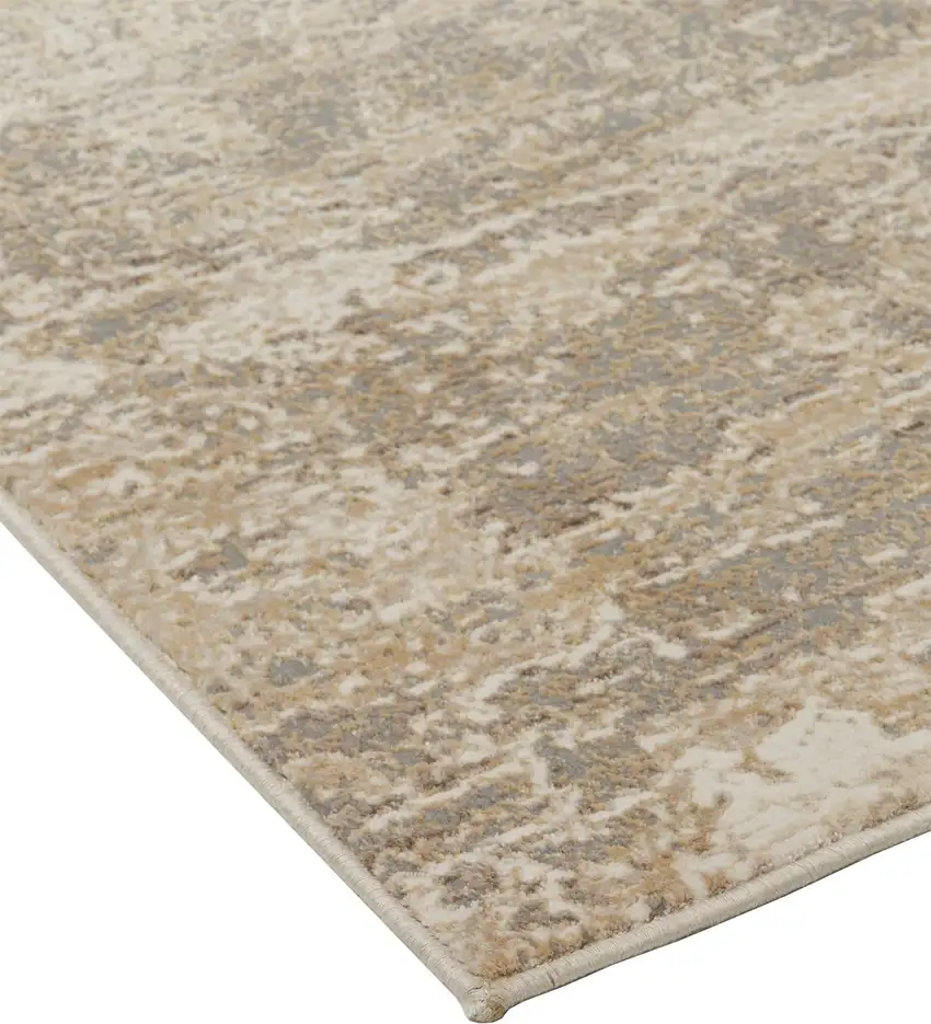 Tan Ivory And Brown Abstract Area Rug Photo 3