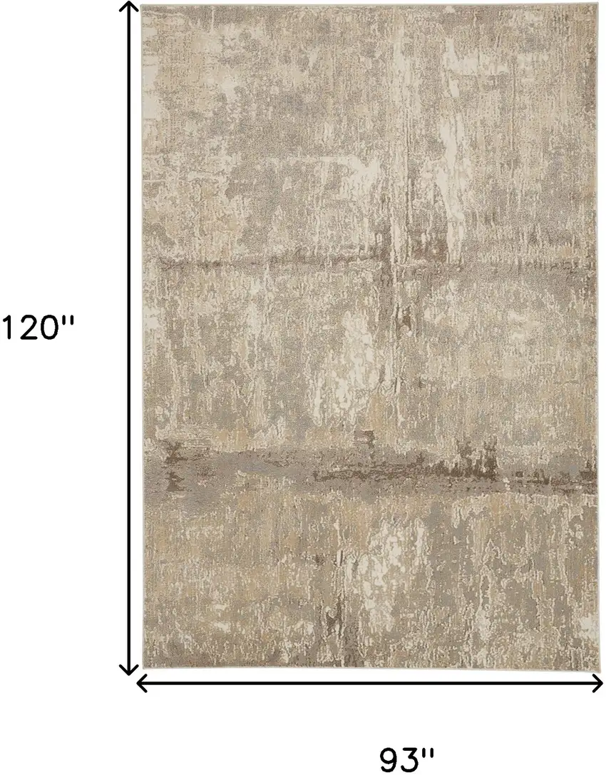 Tan Ivory And Brown Abstract Area Rug Photo 8