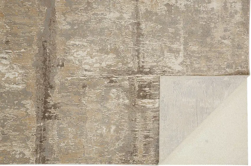 Tan Ivory And Brown Abstract Area Rug Photo 4