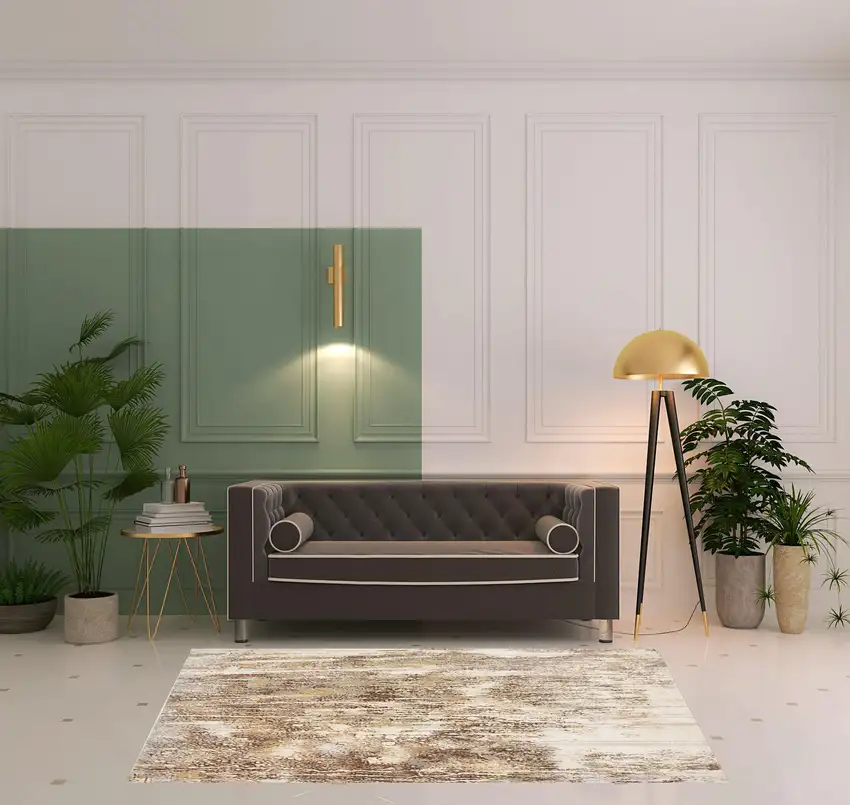 Tan Ivory And Brown Abstract Area Rug Photo 3