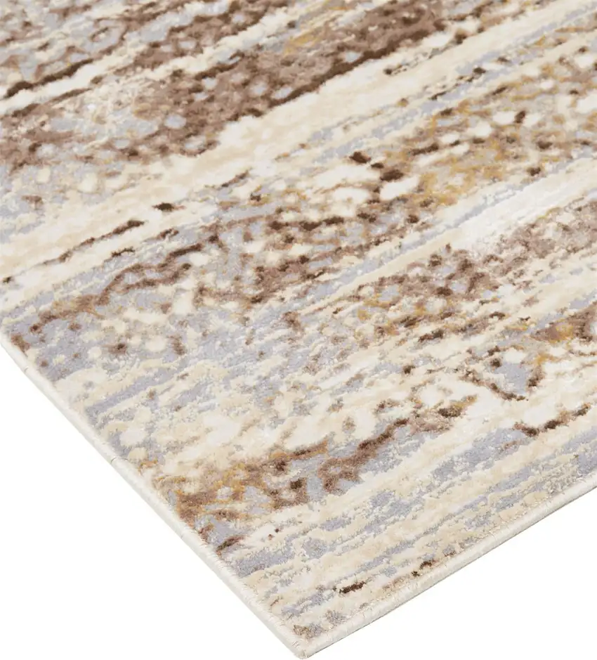 Tan Ivory And Brown Abstract Area Rug Photo 2