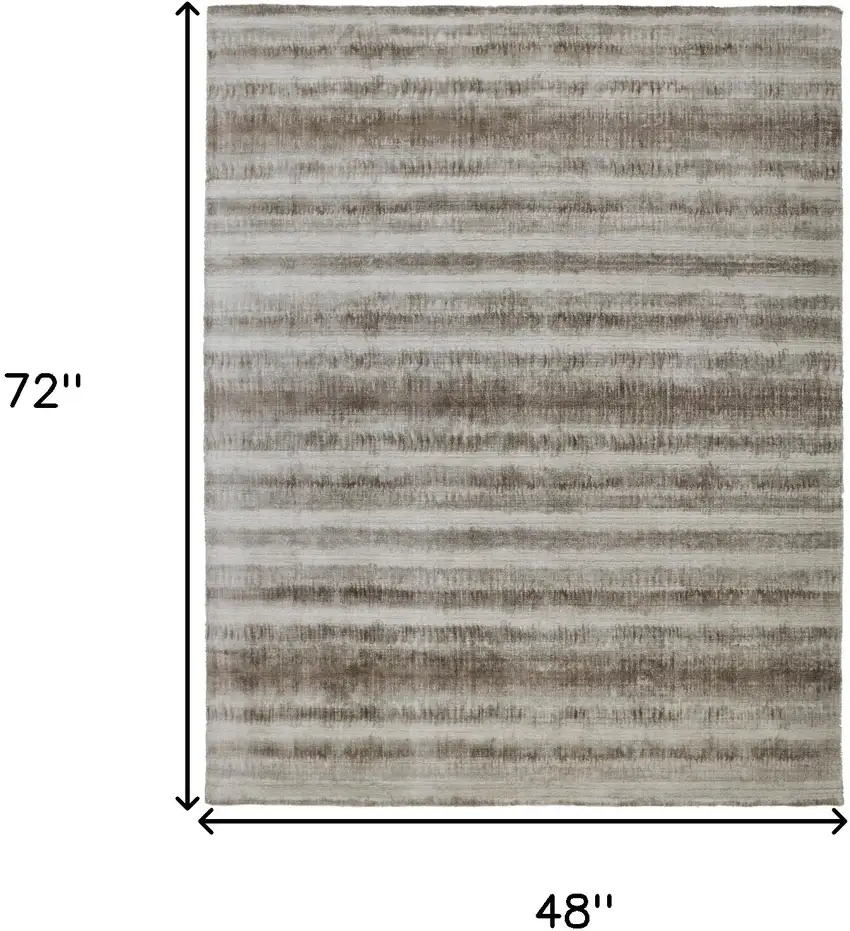 Tan Ivory And Brown Abstract Hand Woven Area Rug Photo 10