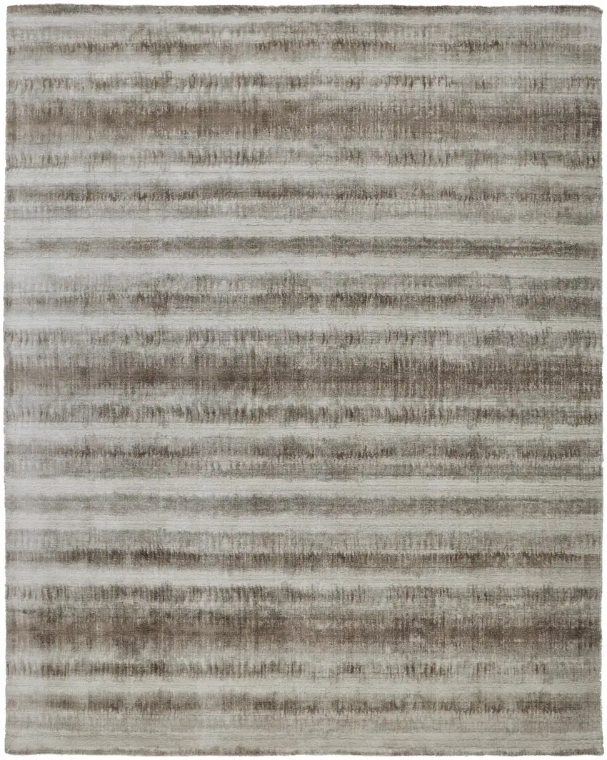 Tan Ivory And Brown Abstract Hand Woven Area Rug Photo 1
