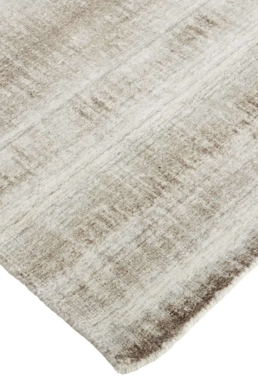 Tan Ivory And Brown Abstract Hand Woven Area Rug Photo 7