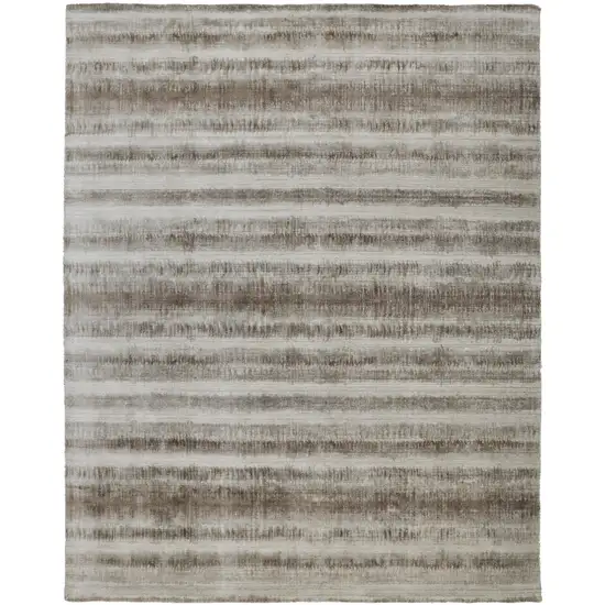 Tan Ivory And Brown Abstract Hand Woven Area Rug Photo 2