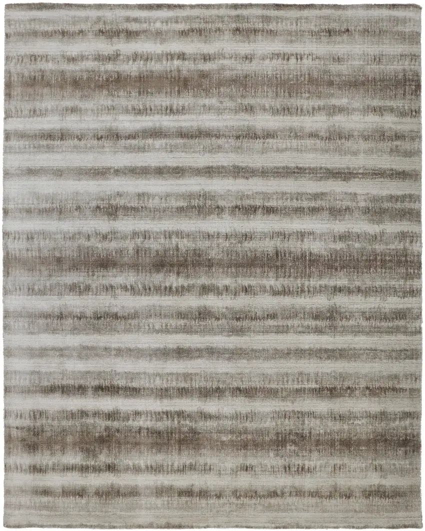 Tan Ivory And Brown Abstract Hand Woven Area Rug Photo 2