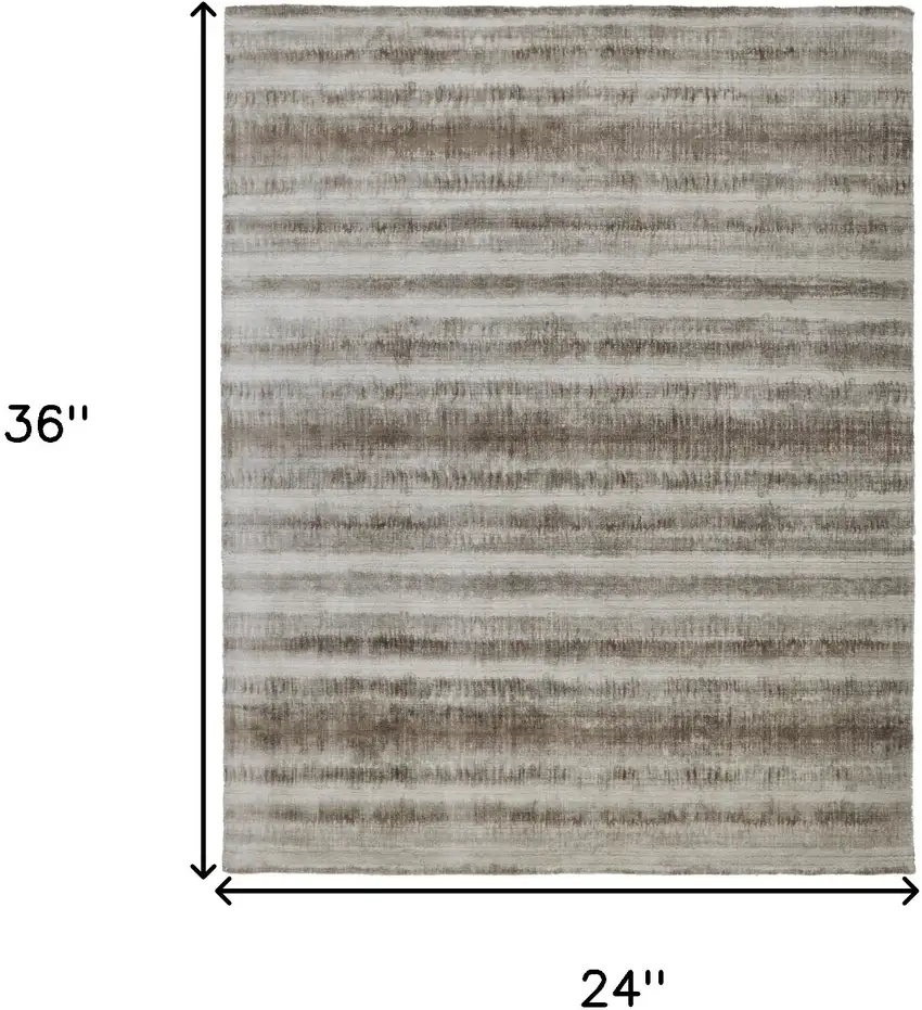 Tan Ivory And Brown Abstract Hand Woven Area Rug Photo 3