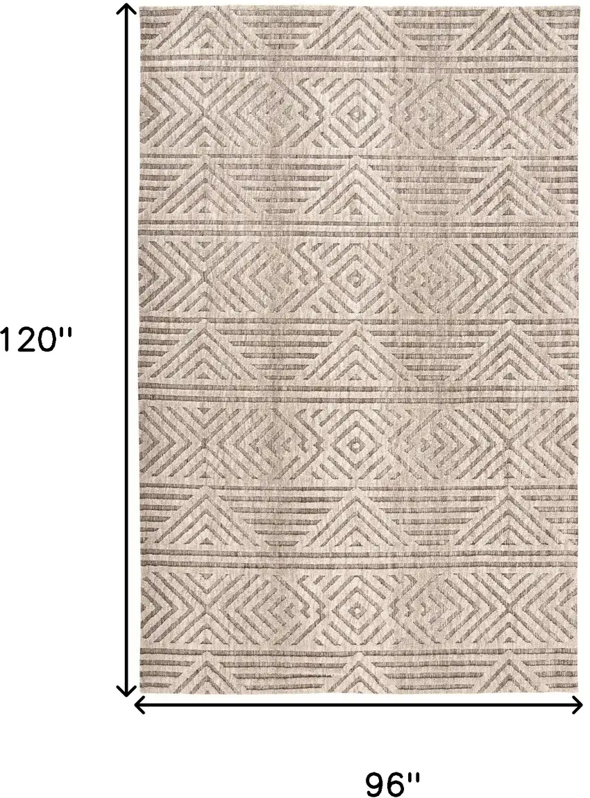 Tan Ivory And Brown Geometric Stain Resistant Area Rug Photo 10
