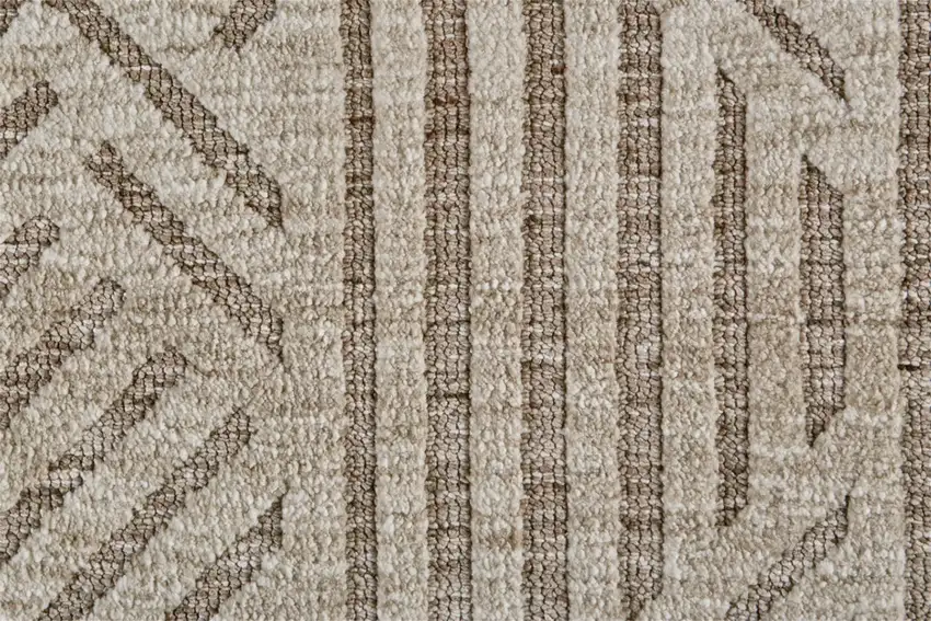 Tan Ivory And Brown Geometric Stain Resistant Area Rug Photo 9
