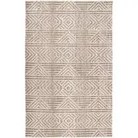 Photo of Tan Ivory And Brown Geometric Stain Resistant Area Rug