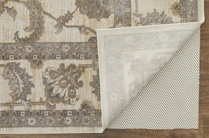 Tan Ivory And Brown Power Loom Area Rug Photo 3