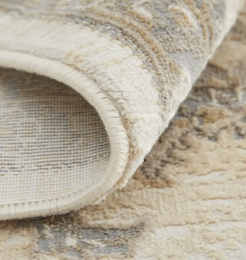 Tan Ivory And Brown Power Loom Area Rug Photo 5