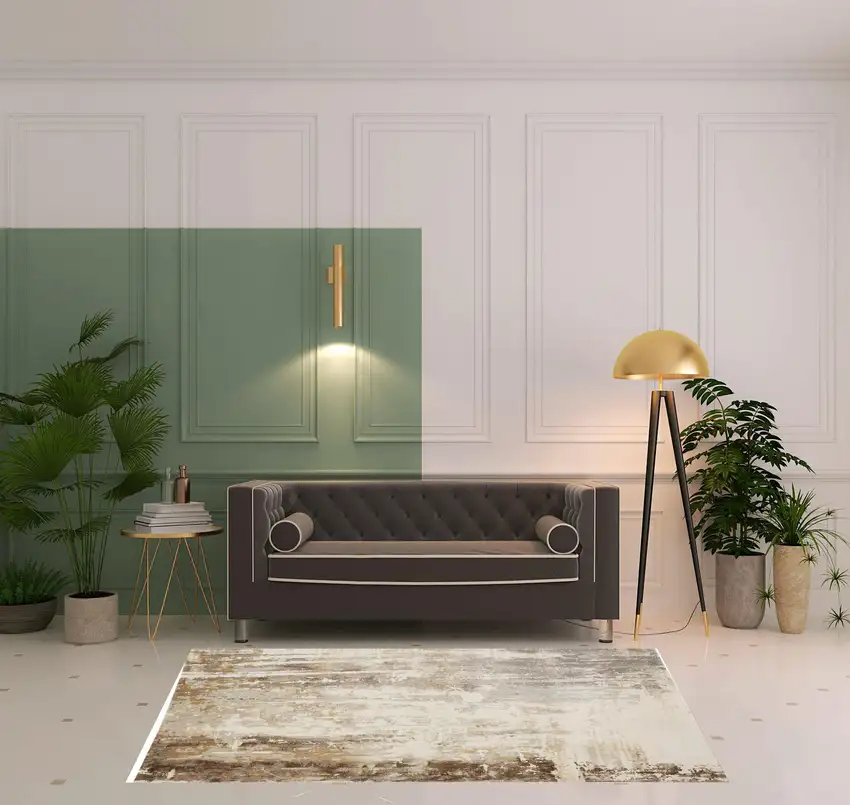 Tan Ivory And Gray Abstract Area Rug Photo 2