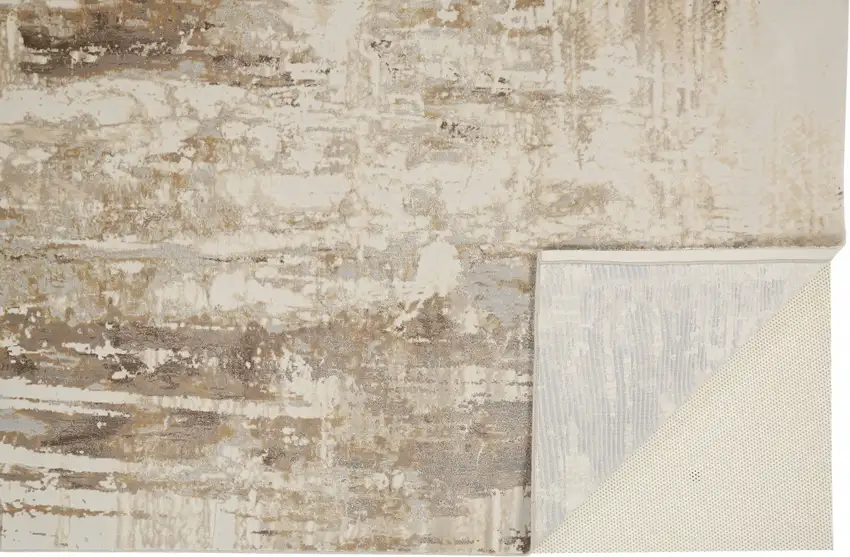 Tan Ivory And Gray Abstract Area Rug Photo 4