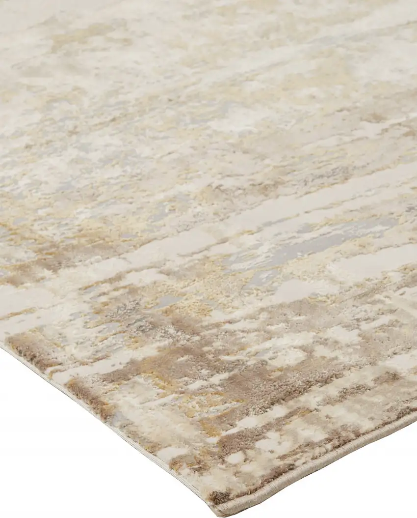 Tan Ivory And Gray Abstract Area Rug Photo 3