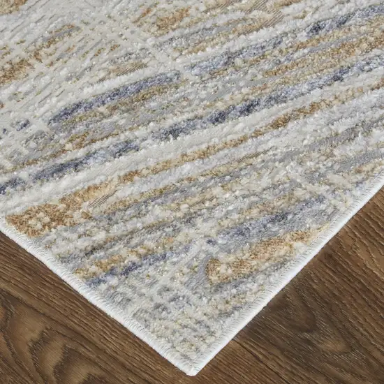 Ivory Gray And Tan Abstract Distressed Area Rug Photo 7