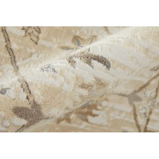Tan Ivory And Gray Oriental Area Rug Photo 8