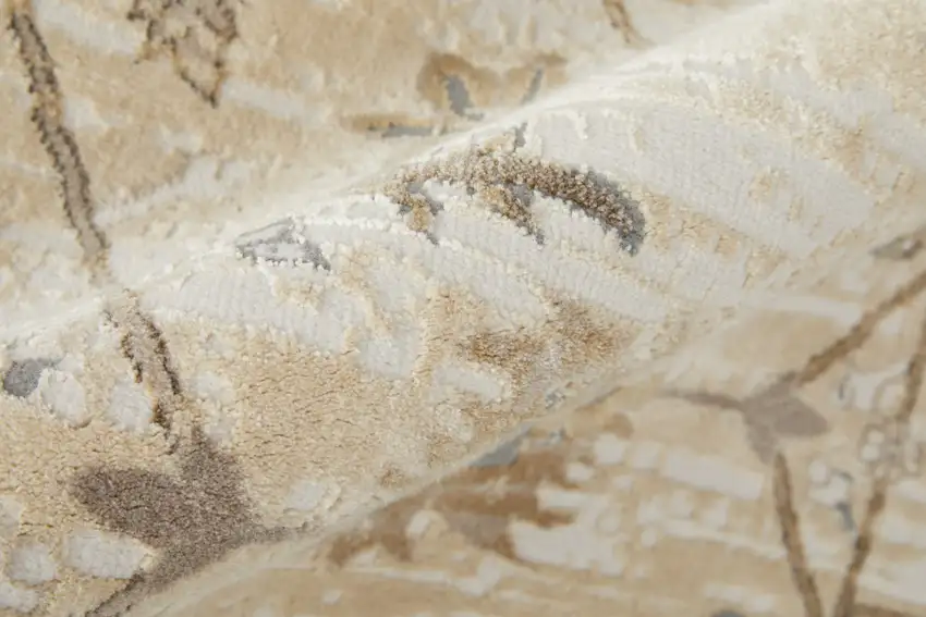 Tan Ivory And Gray Oriental Area Rug Photo 8