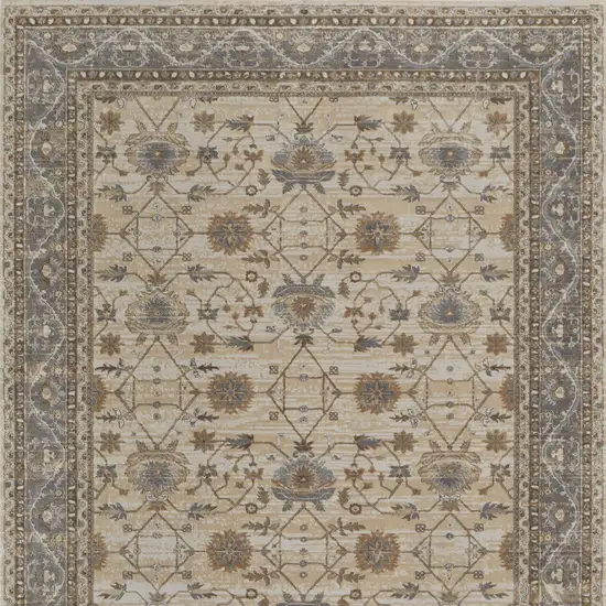 Tan Ivory And Gray Power Loom Area Rug Photo 5