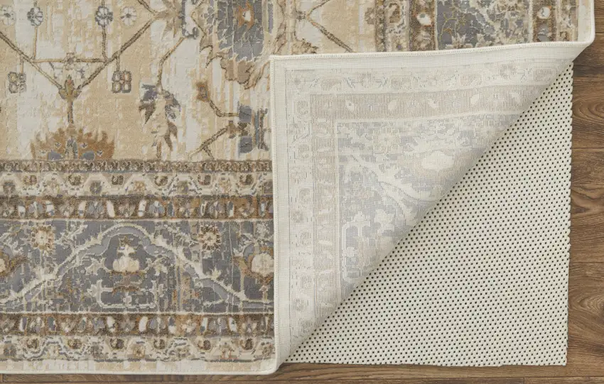 Tan Ivory And Gray Power Loom Area Rug Photo 5