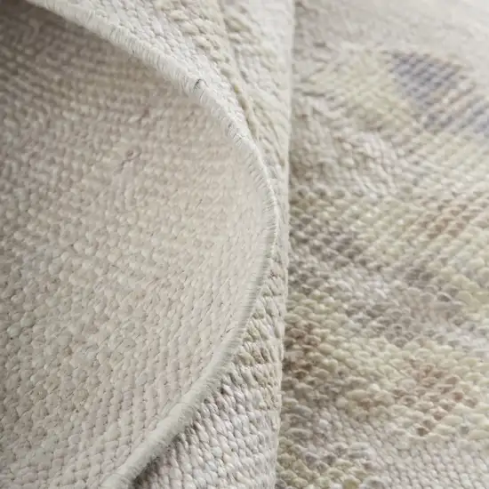 Tan Ivory And Orange Floral Hand Knotted Stain Resistant Area Rug Photo 8