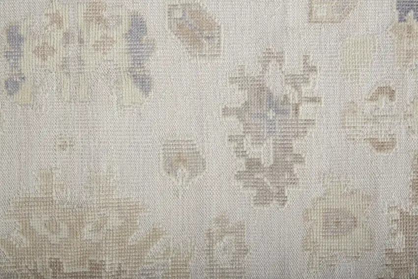 Tan Ivory And Orange Floral Hand Knotted Stain Resistant Area Rug Photo 9