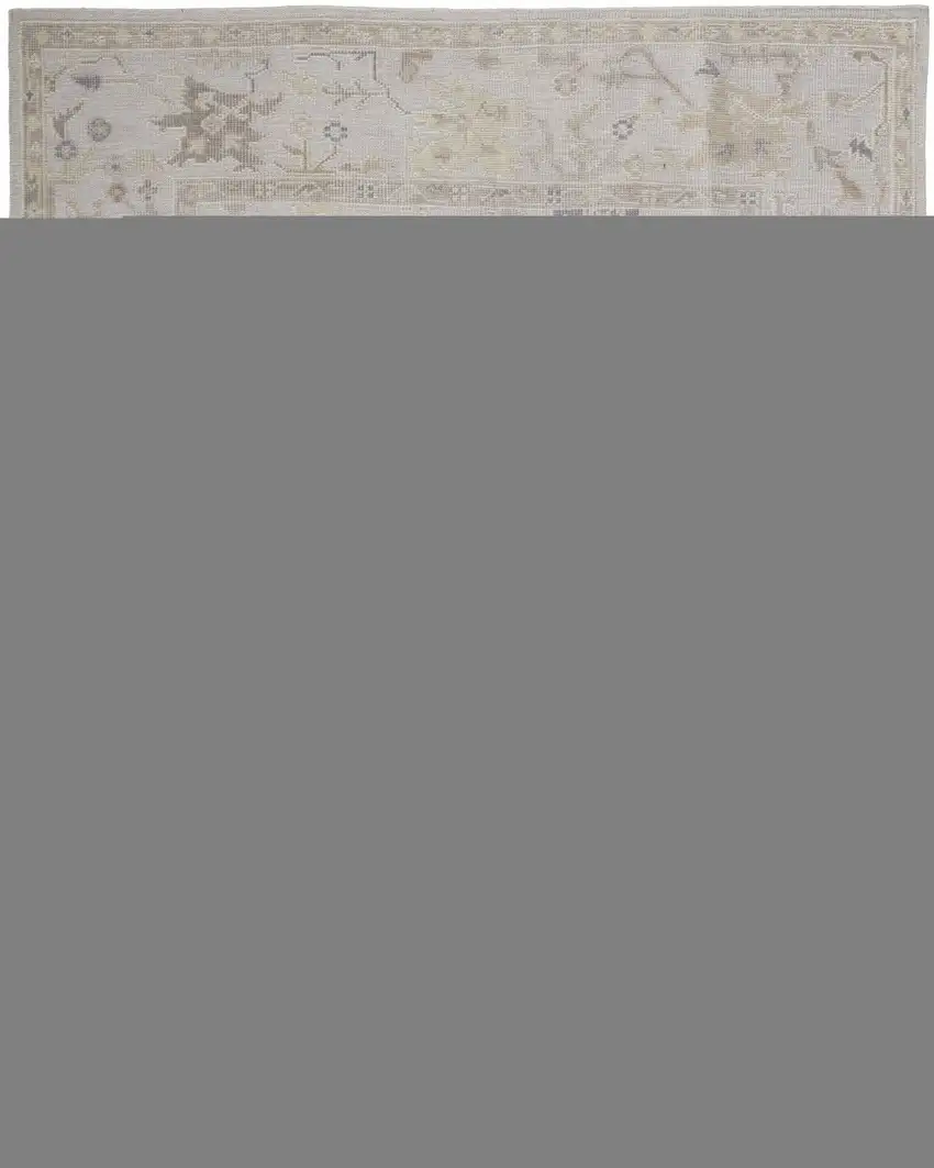 Tan Ivory And Orange Floral Hand Knotted Stain Resistant Area Rug Photo 3