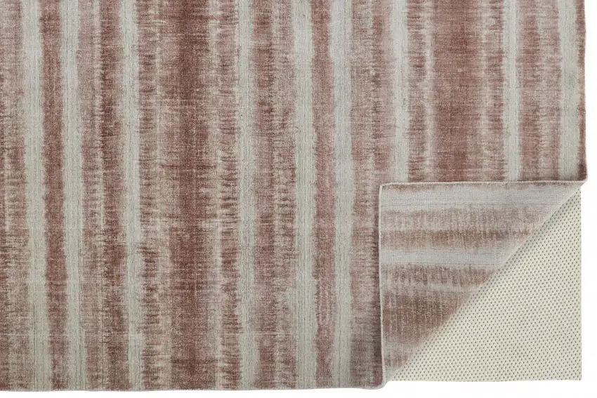 Tan Ivory And Pink Abstract Hand Woven Area Rug Photo 3