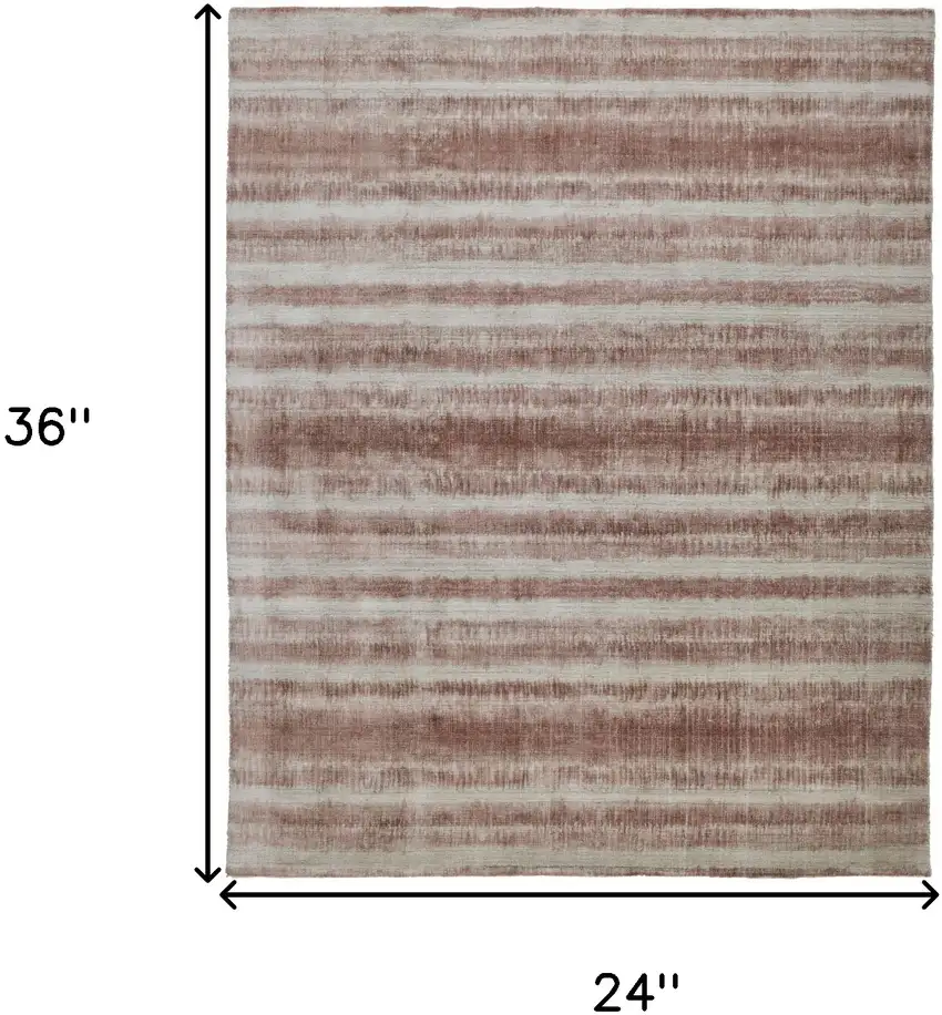 Tan Ivory And Pink Abstract Hand Woven Area Rug Photo 10