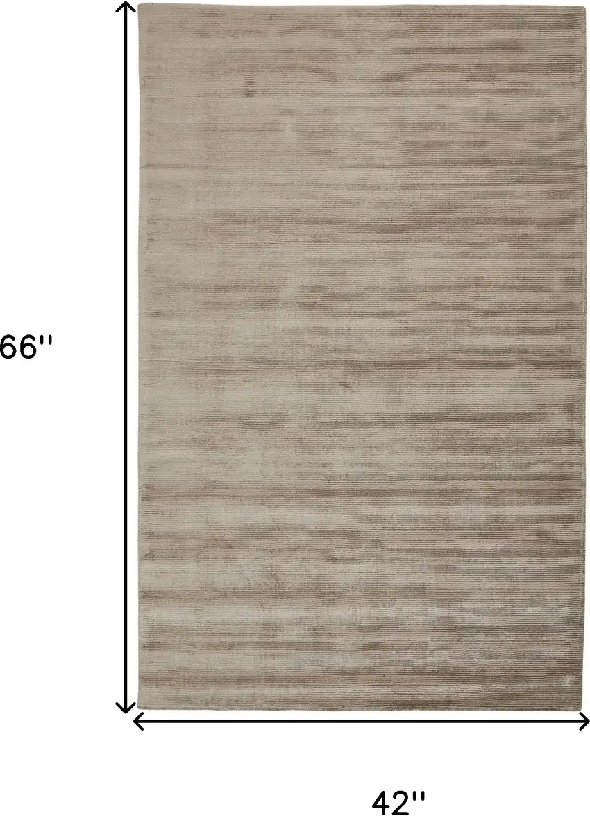 Tan Ivory And Taupe Hand Woven Area Rug Photo 6