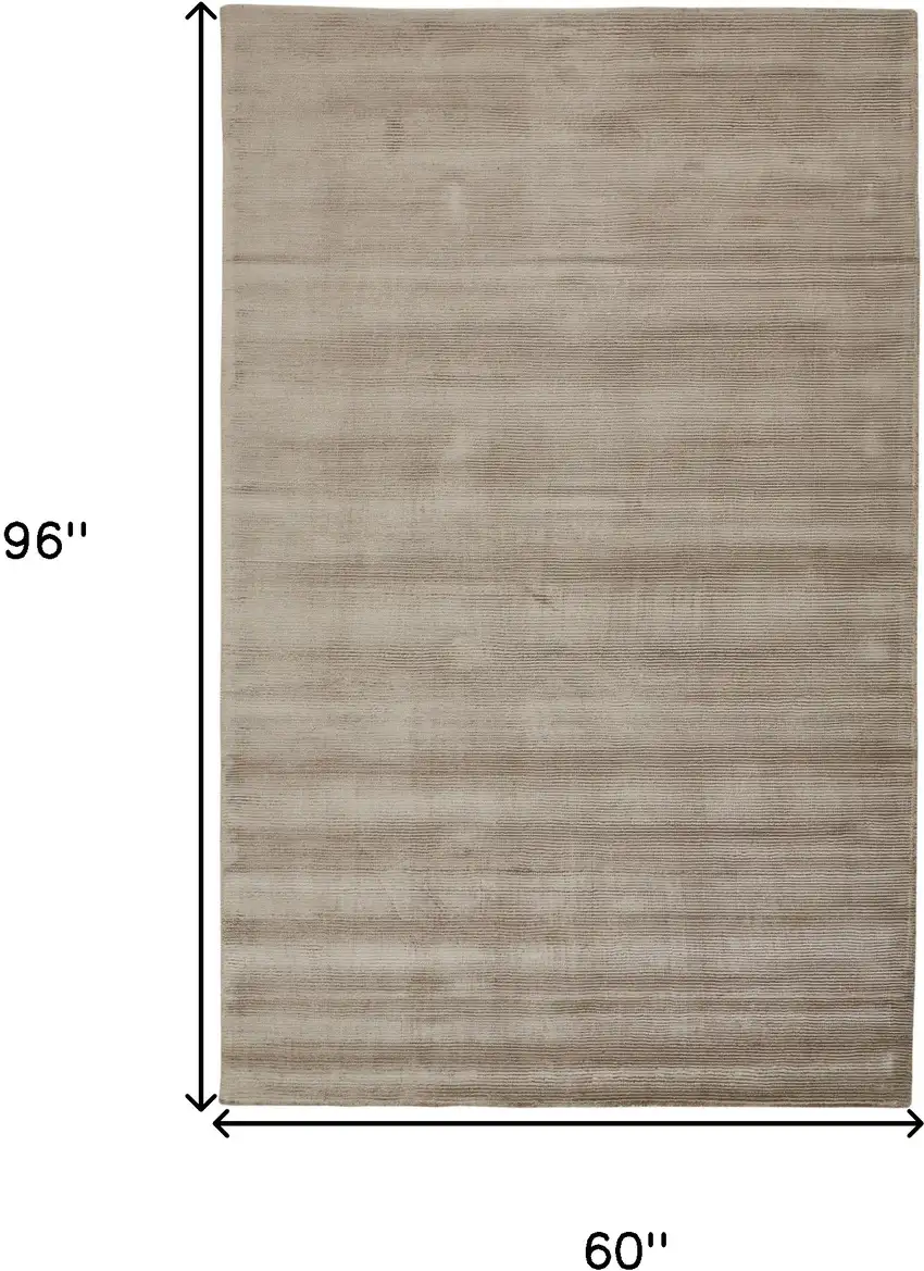 Tan Ivory And Taupe Hand Woven Area Rug Photo 6